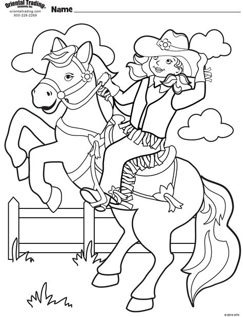 Young Cowgirl With Horse – Coloring Pages and。